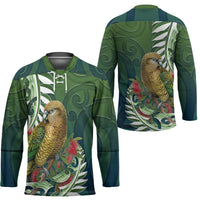 New Zealand Kea Bird Hockey Jersey With Maori Koru Fern - Polynesian Pride