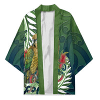 New Zealand Kea Bird Kimono With Maori Koru Fern - Polynesian Pride