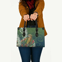 New Zealand Kea Bird Leather Bag With Maori Koru Fern - Polynesian Pride