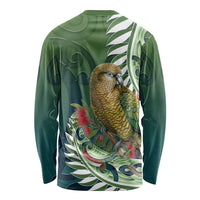 New Zealand Kea Bird Long Sleeve Shirt With Maori Koru Fern LT05 - Polynesian Pride