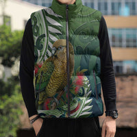 New Zealand Kea Bird Sleeveless Puffer Jacket With Maori Koru Fern LT05 - Polynesian Pride