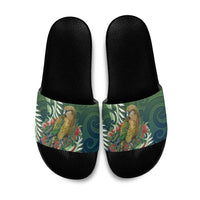 New Zealand Kea Bird Slide Sandals With Maori Koru Fern - Polynesian Pride