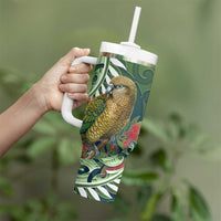 New Zealand Kea Bird Tumbler With Handle With Maori Koru Fern - Polynesian Pride