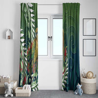 New Zealand Kea Bird Window Curtain With Maori Koru Fern - Polynesian Pride