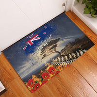 New Zealand ANZAC Day Rubber Doormat The Lonesome Pine With Soldier Fern LT05 Blue - Polynesian Pride