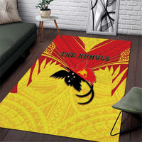 Papua New Guinea Rugby Area Rug Kumuls Heritage LT05 Yellow - Polynesian Pride