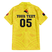 Papua New Guinea Rugby Custom Family Matching Off Shoulder Short Dress and Hawaiian Shirt Kumuls Heritage LT05 - Polynesian Pride