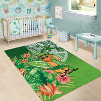 Aloha Hawaii St Patrick's Day Area Rug Polynesian Style