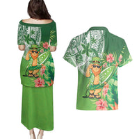 Aloha Hawaii St Patrick's Day Couples Matching Puletasi and Hawaiian Shirt Polynesian Style LT05 - Polynesian Pride