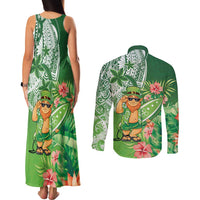 Aloha Hawaii St Patrick's Day Couples Matching Tank Maxi Dress and Long Sleeve Button Shirt Polynesian Style LT05 - Polynesian Pride
