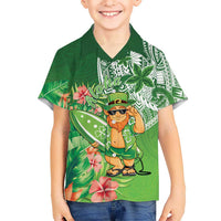 Aloha Hawaii St Patrick's Day Family Matching Mermaid Dress and Hawaiian Shirt Polynesian Style LT05 Son's Shirt Green - Polynesian Pride