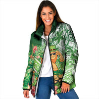 Aloha Hawaii St Patrick's Day Padded Jacket Polynesian Style LT05 Women Green - Polynesian Pride