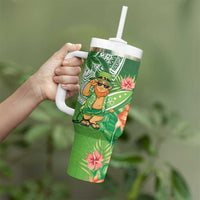 Aloha Hawaii St Patrick's Day Tumbler With Handle Polynesian Style