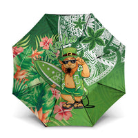 Aloha Hawaii St Patrick's Day Umbrella Polynesian Style LT05 One Size Folded 11.42 inch Opened Diameter 37.4 inch Green - Polynesian Pride