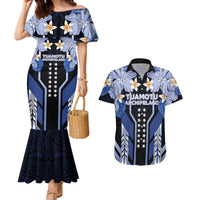 French Polynesia Tuamotu Archipelago Couples Matching Mermaid Dress and Hawaiian Shirt Polynesian Pattern Unique Style