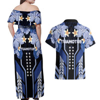 French Polynesia Tuamotu Archipelago Couples Matching Off Shoulder Maxi Dress and Hawaiian Shirt Polynesian Pattern Unique Style