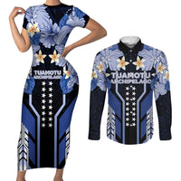 French Polynesia Tuamotu Archipelago Couples Matching Short Sleeve Bodycon Dress and Long Sleeve Button Shirt Polynesian Pattern Unique Style
