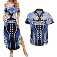 French Polynesia Tuamotu Archipelago Couples Matching Summer Maxi Dress and Hawaiian Shirt Polynesian Pattern Unique Style