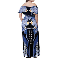 French Polynesia Tuamotu Archipelago Family Matching Off Shoulder Maxi Dress and Hawaiian Shirt Polynesian Pattern Unique Style