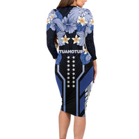 French Polynesia Tuamotu Archipelago Long Sleeve Bodycon Dress Polynesian Pattern Unique Style