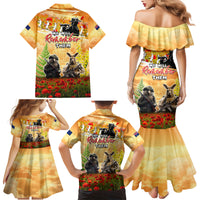 Australia And New Zealand ANZAC Day Family Matching Mermaid Dress and Hawaiian Shirt Kangaroo And Kiwi Bird Soldiers Lest We Forget LT05 - Polynesian Pride