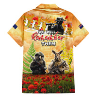Australia And New Zealand ANZAC Day Family Matching Short Sleeve Bodycon Dress and Hawaiian Shirt Kangaroo And Kiwi Bird Soldiers Lest We Forget LT05 - Polynesian Pride