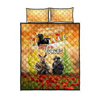 Australia And New Zealand ANZAC Day Quilt Bed Set Kangaroo And Kiwi Bird Soldiers Lest We Forget