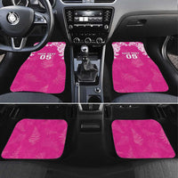 New Zealand Fern Women Rugby Custom Car Mats Pink Maori Pattern