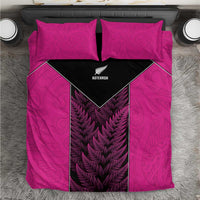 New Zealand Fern Rugby Bedding Set Pink Maori Pattern