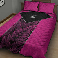 New Zealand Fern Rugby Quilt Bed Set Pink Maori Pattern