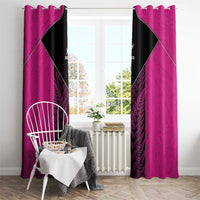 New Zealand Fern Rugby Window Curtain Pink Maori Pattern