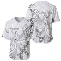 Personalised Brain Cancer Awareness Baseball Jersey Ribbon Polynesian Pattern