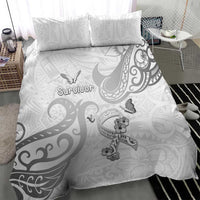 Brain Cancer Awareness Bedding Set Ribbon Polynesian Pattern