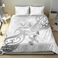 Brain Cancer Awareness Bedding Set Ribbon Polynesian Pattern