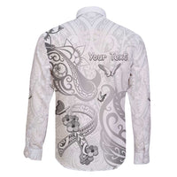 Personalised Brain Cancer Awareness Family Matching Off Shoulder Maxi Dress and Hawaiian Shirt Ribbon Polynesian Pattern