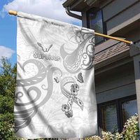 Brain Cancer Awareness Garden Flag Ribbon Polynesian Pattern