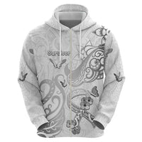 Personalised Brain Cancer Awareness Hoodie Ribbon Polynesian Pattern