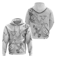 Personalised Brain Cancer Awareness Zip Hoodie Ribbon Polynesian Pattern