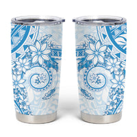 Blue Polynesian Pattern With Plumeria Flowers Tumbler Cup LT05 Blue - Polynesian Pride