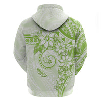 Polynesian Pattern With Plumeria Flowers Hoodie Lime Green