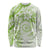Polynesian Pattern With Plumeria Flowers Long Sleeve Shirt Lime Green