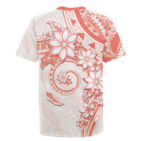 Polynesian Pattern With Plumeria Flowers Rugby Jersey Orange Peach