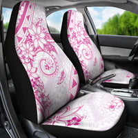 Polynesian Pattern With Plumeria Flowers Car Seat Cover Pink