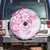 Polynesian Pattern With Plumeria Flowers Spare Tire Cover Pink