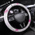 Polynesian Pattern With Plumeria Flowers Steering Wheel Cover Pink