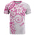 Polynesian Pattern With Plumeria Flowers T Shirt Pink