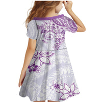 Polynesian Pattern With Plumeria Flowers Family Matching Mermaid Dress and Hawaiian Shirt Purple