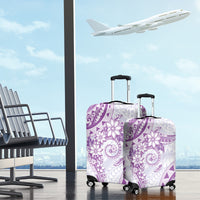 Polynesian Pattern With Plumeria Flowers Luggage Cover Purple LT05 - Polynesian Pride