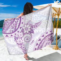 Polynesian Pattern With Plumeria Flowers Sarong Purple