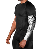 Polynesian Pattern With Plumeria Flowers Arm Sleeves White LT05 - Polynesian Pride